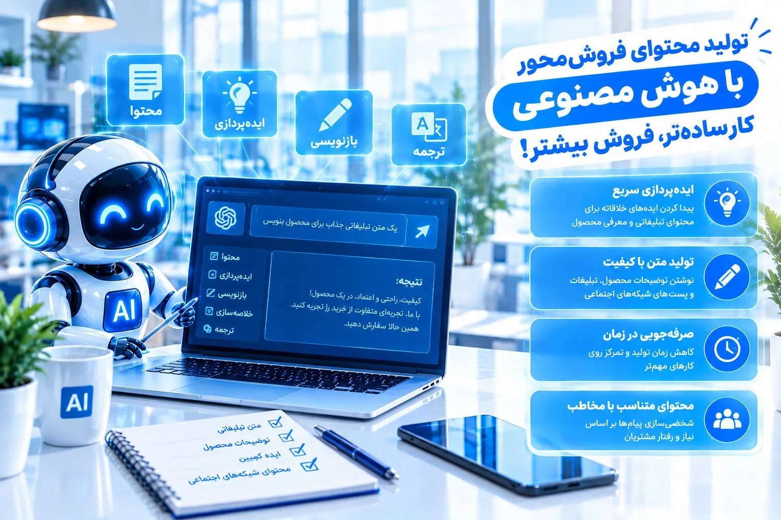 تولید محتوای فروش‌محور با هوش مصنوعی
